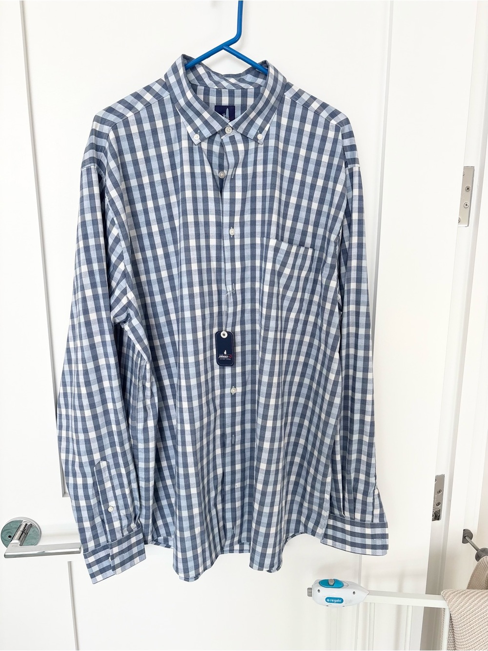 NWT Johnnie-O Prep-Formance Tall Blue Plaid Button Down Shirt Oceanside- XLT